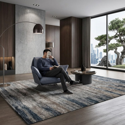 Fauteuil design gris en métal relax club lounge, assise individuelle, tissu d'ameublement en cuir