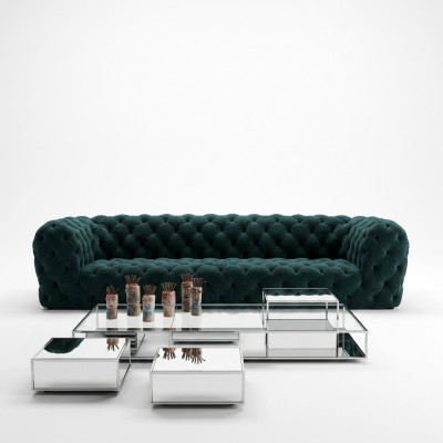Canapé de club de luxe Chesterfield quatre places XXL pour salon exclusif.