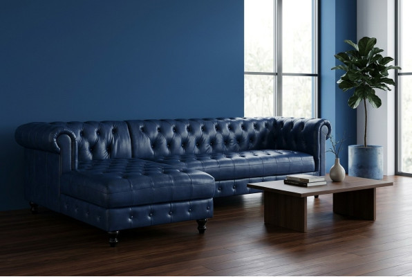 Chesterfield Canapé d'angle Canapé Tissu Canapé d'angle Mobilier classique