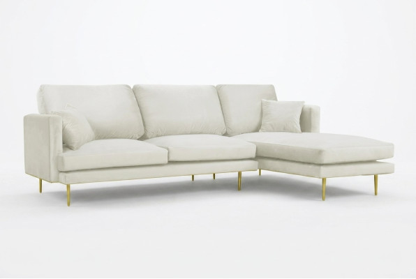 Élégance en blanc pour votre canapé design exclusif dans un style luxueux en forme de L