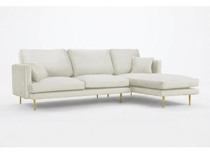 Élégance en blanc pour votre canapé design exclusif dans un style luxueux en forme de L