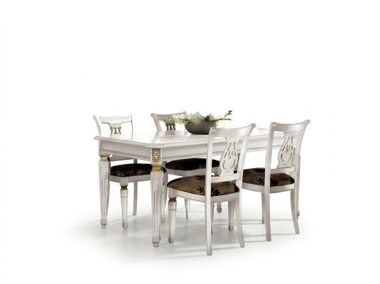 Table de salle à manger Tables de salle à manger Tables de luxe Bois Blanc Design Moderne Meubles italiens