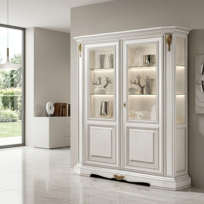 Vitrines Salon Armoires Blanches Buffet Vitrine Lumineux Blanc Armoire Classique