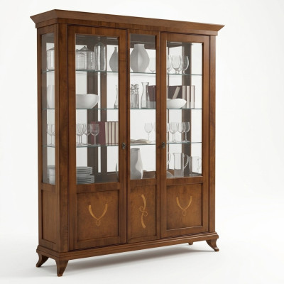 Vitrine Salon Meubles Buffet en bois massif Vitrines Armoire en verre Bois véritable