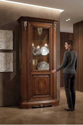 Vitrines Armoire en verre Armoire en bois massif Vitrine Salon Mobilier Bahut Bois massif
