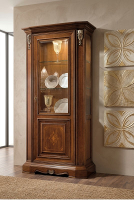 Vitrines Armoire en verre Armoire en bois massif Vitrine Salon Mobilier Bahut Bois massif