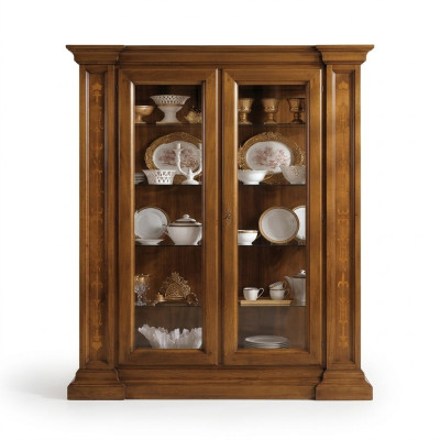 Vitrine à 2 portes Vitrine Armoires Salon Cabinets Armoire de Design Mobilier en verre nouveau