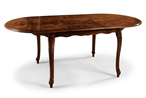 Table de salle à manger Table ovale Table en bois Meubles Tables Ameublement Bois massif Italie Rond neuf