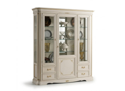 Vitrine Mobilier de salon Buffet en bois massif Vitrines en bois Armoire en verre Bois véritable