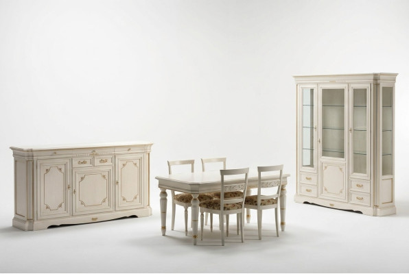 Groupe complet de salle à manger Ensemble Complet Suite 7 pièces Tables de Table mobilier de luxe en bois neuf