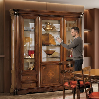 Vitrine Armoire 3 portes Vitrines Armoires Salon Armoires Armoires Design Meubles Verre nouveau
