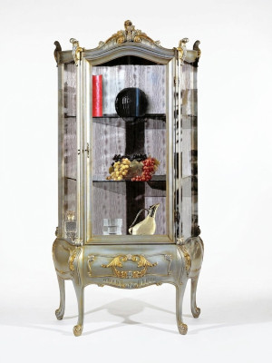 Meubles baroques Vitrine italienne Armoire Armoire Mobilier Cabinets en bois massif Étagère Élégant