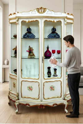 Vitrine vitrine Armoires baroques Mobilier italien Vitrines Vitrines en verre