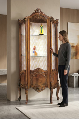 Vitrine Mobilier de salon Buffet en bois massif Vitrines Armoire en verre Bois massif