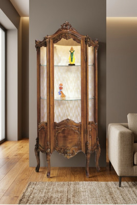 Vitrine Mobilier de salon Buffet en bois massif Vitrines Armoire en verre Bois massif