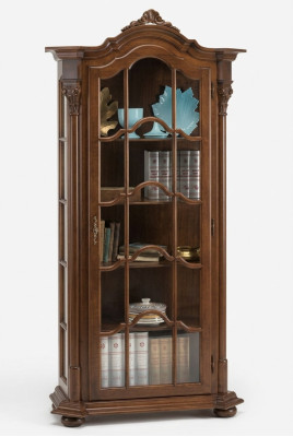 Vitrine Mobilier de salon Buffet en bois massif Vitrines Armoire en verre Bois véritable