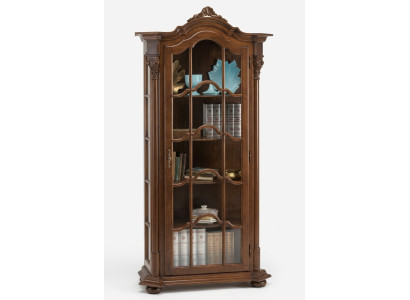 Vitrine Mobilier de salon Buffet en bois massif Vitrines Armoire en verre Bois véritable