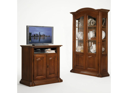 meuble TV design pour salon en Italie brun en bois étagères étagère basse