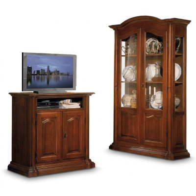 Vitrines en verre Armoire de salon en bois massif Vitrine Meuble Buffet en bois massif