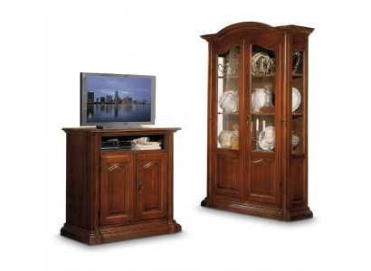 Vitrines en verre Armoire de salon en bois massif Vitrine Meuble Buffet en bois massif