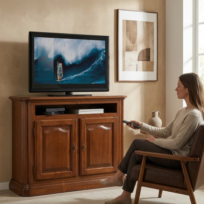meuble TV Meuble télé Salon Design Étagère Marron Bois Étagères Lowboard Italie neuf