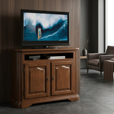 meuble TV Meuble télé Salon Design Étagère Marron Bois Étagères Lowboard Italie neuf