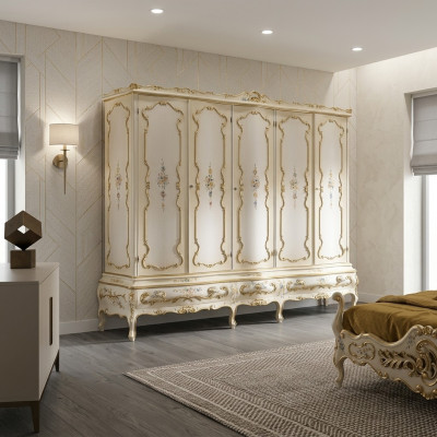 Armoire nouvelle armoire multifonctionnelle 5 portes tiroirs armoire haute Bois Blanc