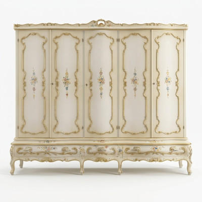 Armoire nouvelle armoire multifonctionnelle 5 portes tiroirs armoire haute Bois Blanc