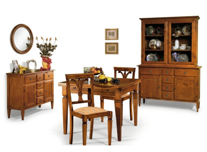 Ensemble de salle à manger 5 pièces Style Art déco Chaises Table à manger Commode Buffet en bois Tables antiques