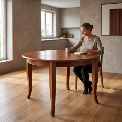 Table ronde en bois Table à manger moderne Meubles Tables de salle à manger 120cm nouvelle