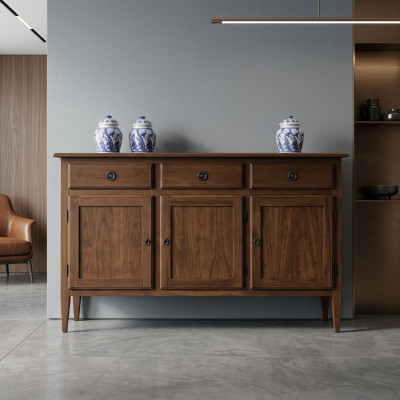 Commode Buffet Buffet Enfilades Armoire en bois massif Meubles Commodes Marron