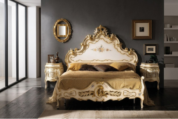 Chambre Lit Blanc Bois Luxe Vaccari cav giovanni Bois massif neuf