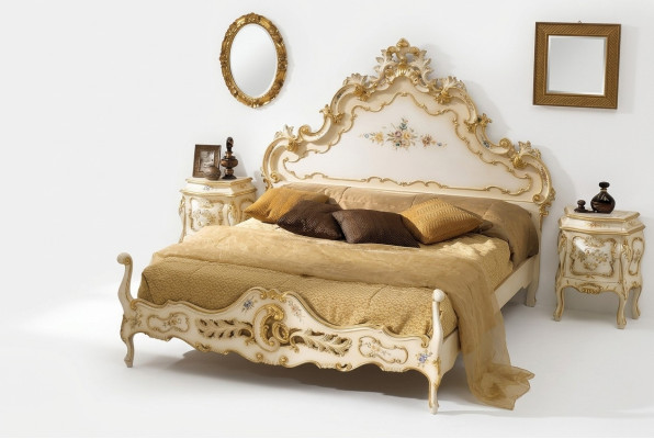Chambre Lit Blanc Bois Luxe Vaccari cav giovanni Bois massif neuf