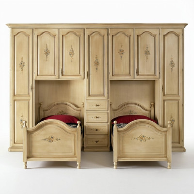 Garde-robe classique avec lits Mobilier d'hôtel Ensemble lit armoire Meubles