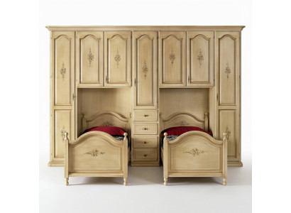 Garde-robe classique avec lits Mobilier d'hôtel Ensemble lit armoire Meubles
