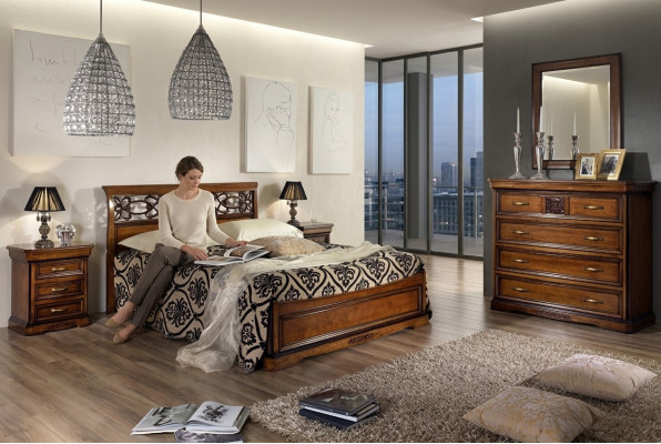Chambre Lit Table de chevet Lits Hôtel Double Ensemble Luxe Design neuf 3 pièces. Meubles