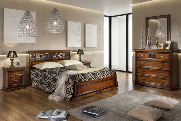 Chambre Lit Table de chevet Lits Hôtel Double Ensemble Luxe Design neuf 3 pièces. Meubles