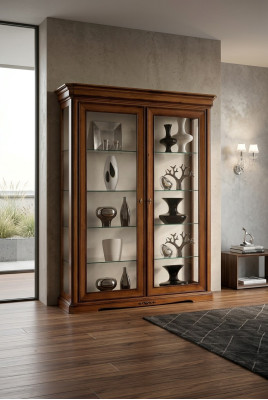 Salle de séjour Vitrine Armoire Livres Étagère Buffet Meubles Classiques Étagères Bois