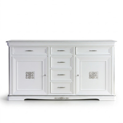 Commode Buffets Armoire en bois massif Meuble Commode Buffet Buffet Blanc