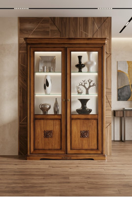 Vitrines Vitrine en verre Armoire en bois massif Vitrine Salon Meuble Buffet Bois massif