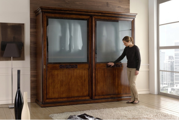 Chambre Armoire à portes coulissantes Armoire Miroir Armoires Vêtements Mobilier de luxe neuf