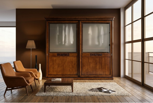 Chambre Armoire à portes coulissantes Armoire Miroir Armoires Vêtements Mobilier de luxe neuf