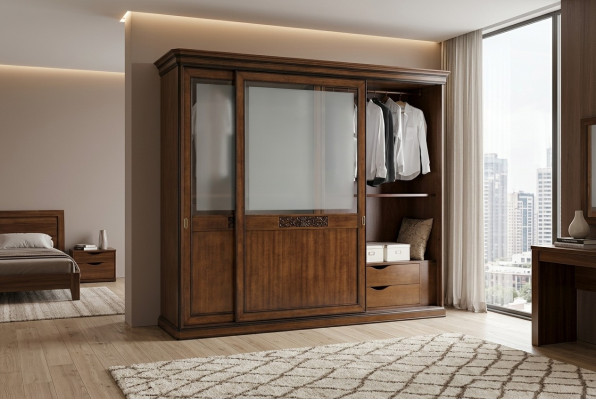 Portes coulissantes Armoire Ameublement Bois Italien Armoires de chambre