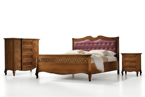 Meubles de chambre en bois massif Lit design rembourré Lit double de luxe Lits d'hôtel neufs