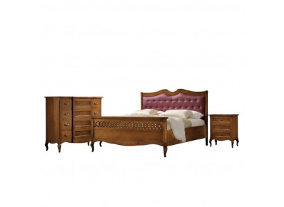 Chambre design italienne lit 2x tables de chevet commode 4 pièces. Ensemble neuf
