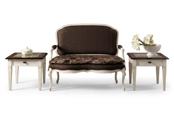Canapé Canapé Design Canapé Tissu Moderne Deux Places Tabouret 2 Places