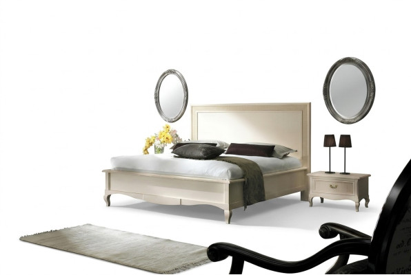 Chambre Lit Table de chevet Lit double Rembourrage Lits set Groupe Suite 3pcs.
