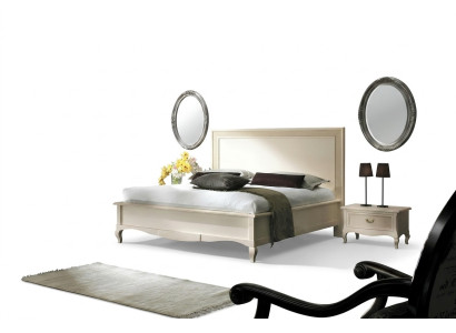 Chambre Lit Table de chevet Lit double Rembourrage Lits set Groupe Suite 3pcs.
