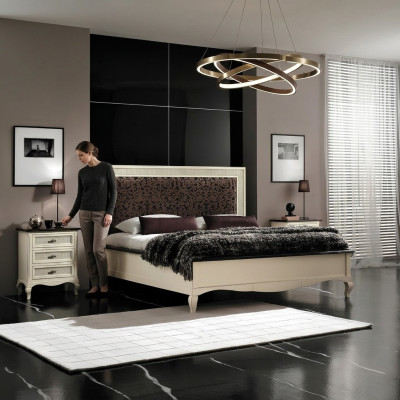 Lit double en bois massif Chambre à coucher Lits Design Meubles de lit Vaccari cav giovanni