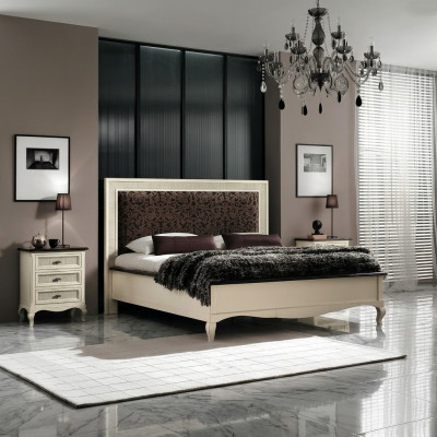 Lit double en bois massif Chambre à coucher Lits Design Meubles de lit Vaccari cav giovanni